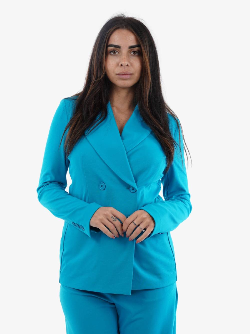 MERCI Blazer In Viscosa Azzurro Con Taglio Elegante Donna