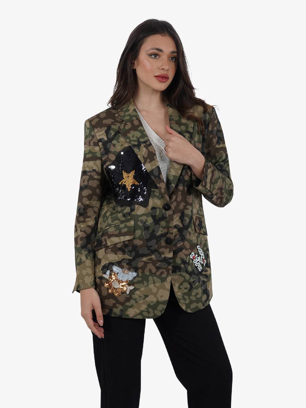NORA BARTH Blazer Monopetto 24208-142 Donna Viscosa Camouflage