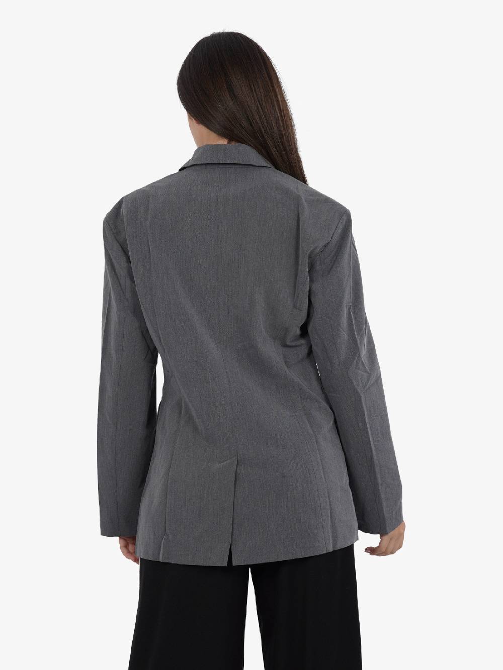 GLAMOROUS Blazer Sartoriale Donna In Misto Viscosa Grigio Scuro
