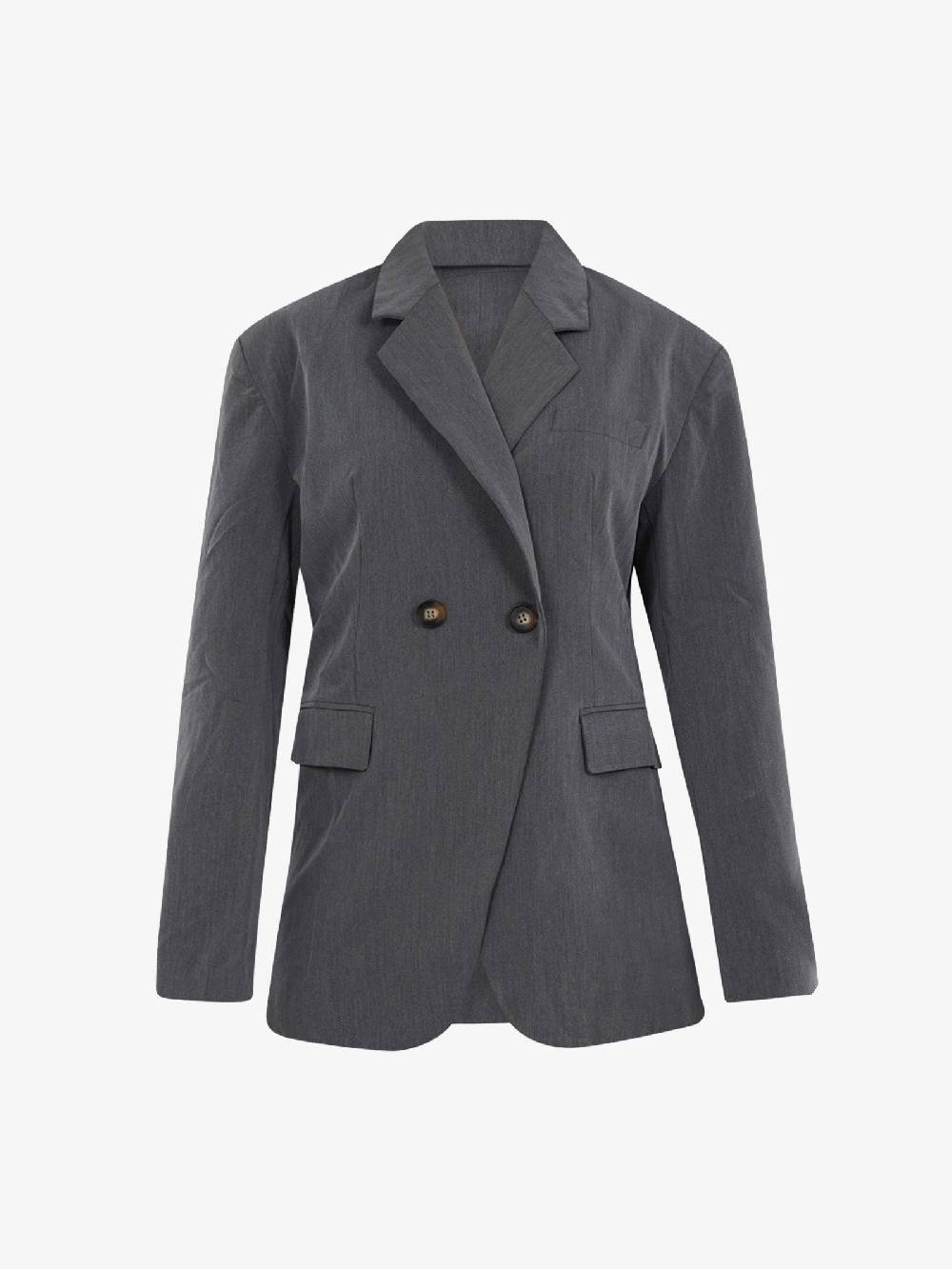 GLAMOROUS Blazer sartoriale donna in misto viscosa grigio scuro