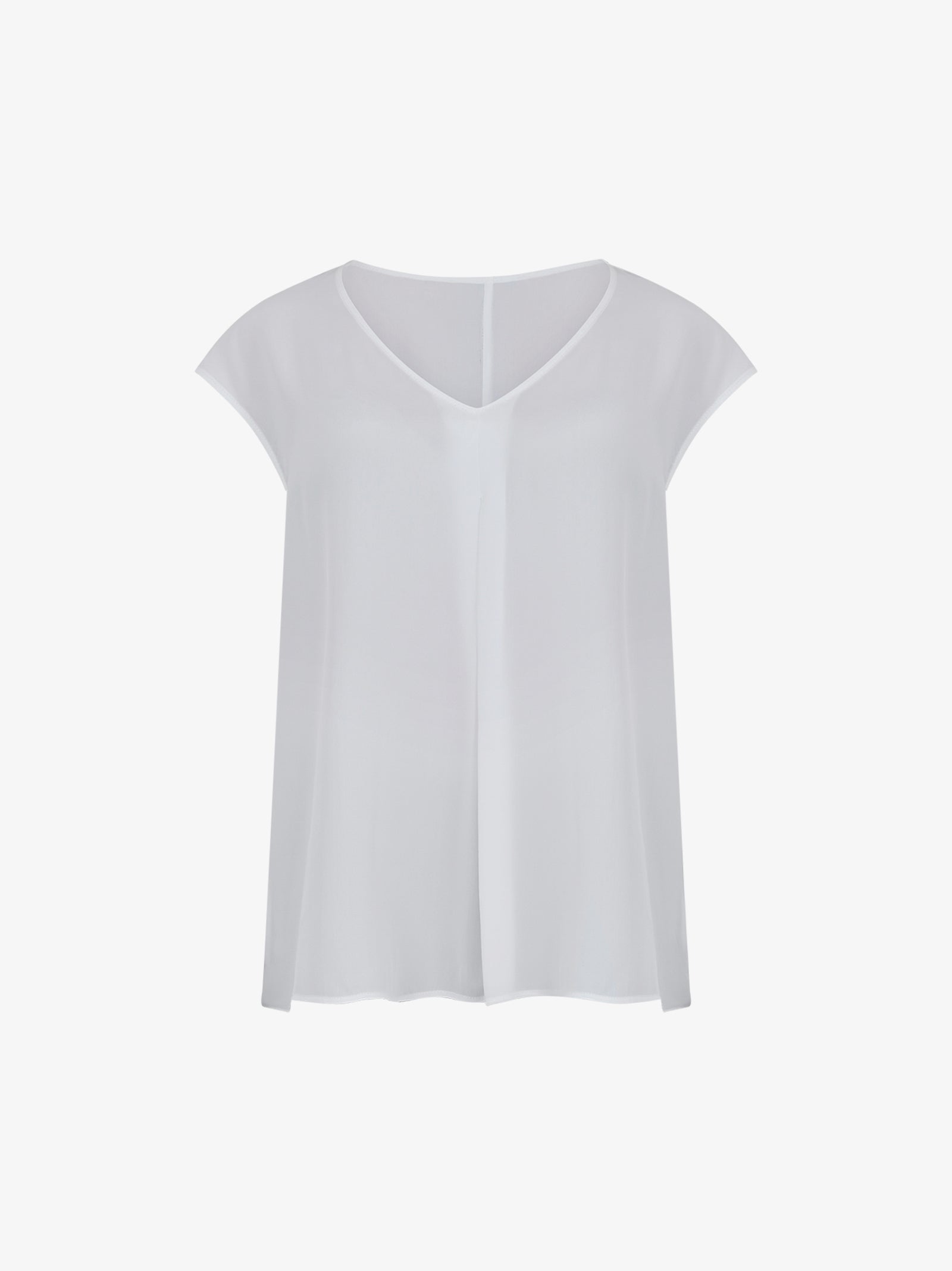 JIJIL Blusa a maniche corte BL298 donna in misto seta bianco