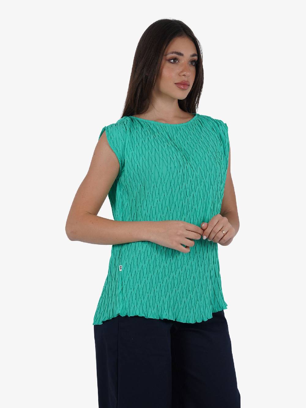 JIJIL Blusa Con Disegno Geometrico BL247 Donna Verde
