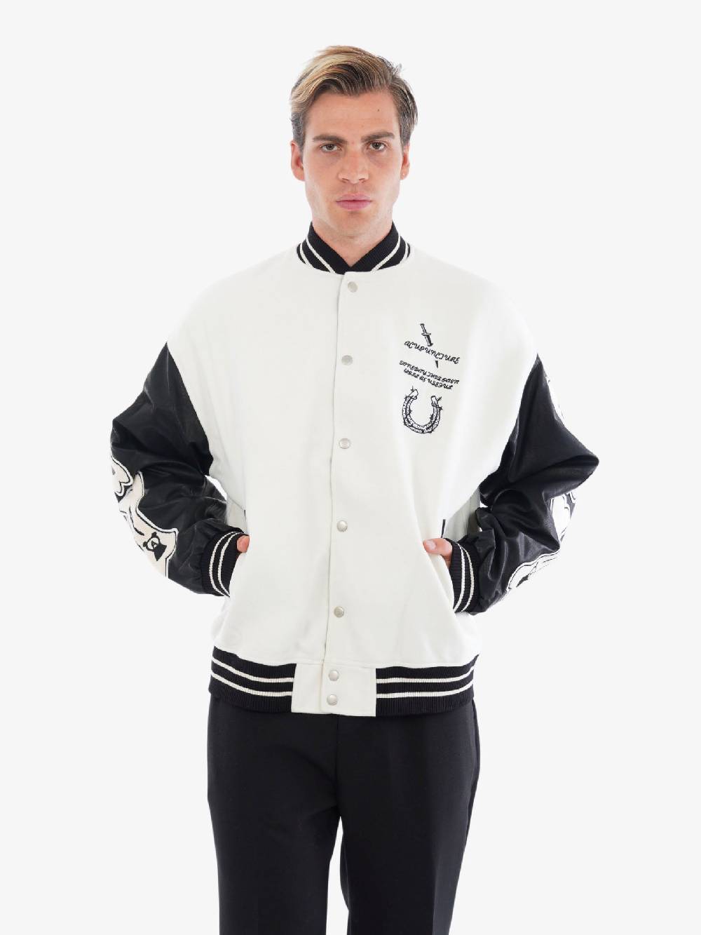 ACUPUNCTURE Bomber Acu Varcity Cold Weapon Uomo Bianco/nero