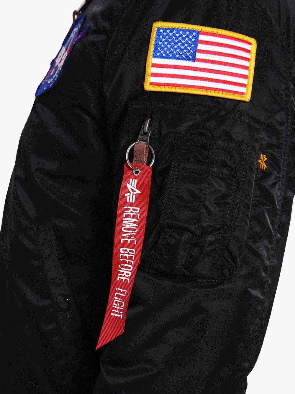 ALPHA INDUSTRIES Bomber MA-1 VF NASA 166107A03 Uomo Nero
