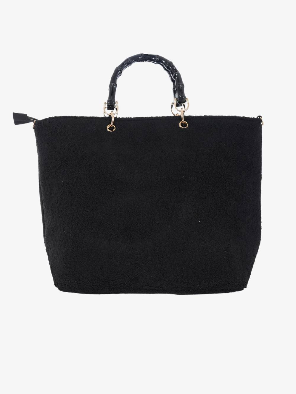 MARC ELLIS Borsa A Mano Bambù Bear L Donna Nera Con Corda