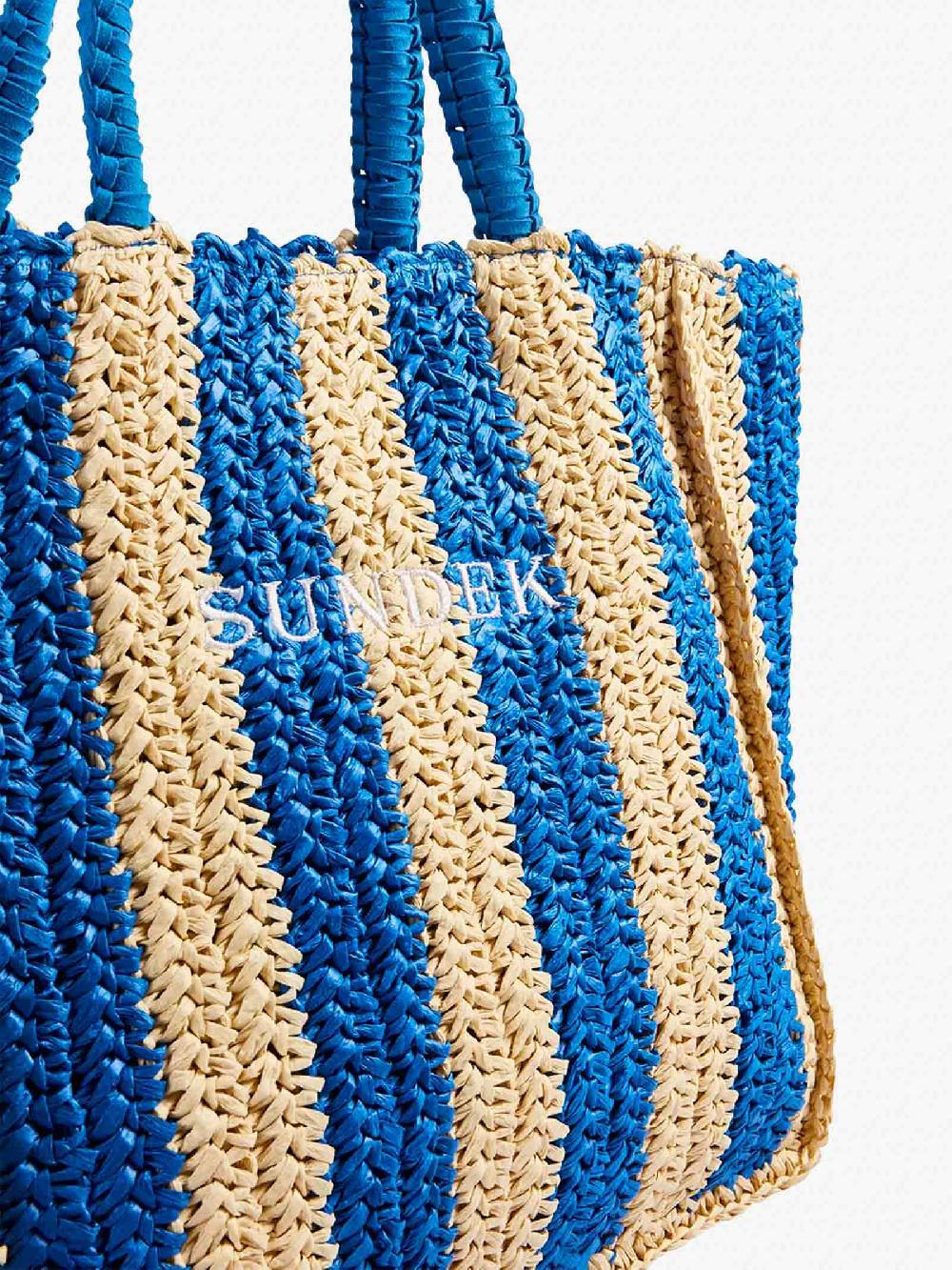 SUNDEK Borsa A Mano CHOU STRAW AW741ABPA100 Donna Blu