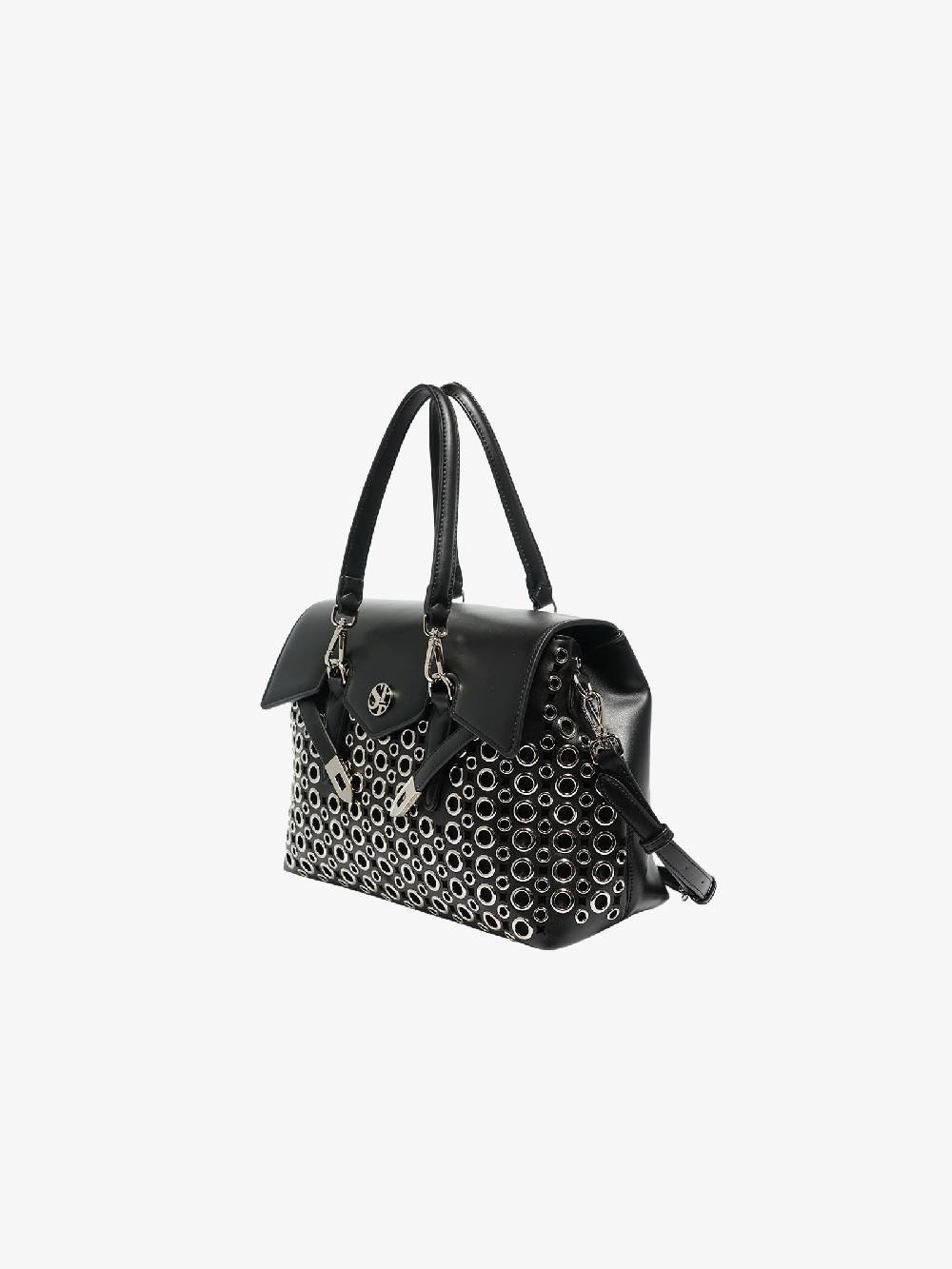 SECRET PON PON Borsa A Mano Quiny Hole Medium Donna Nero