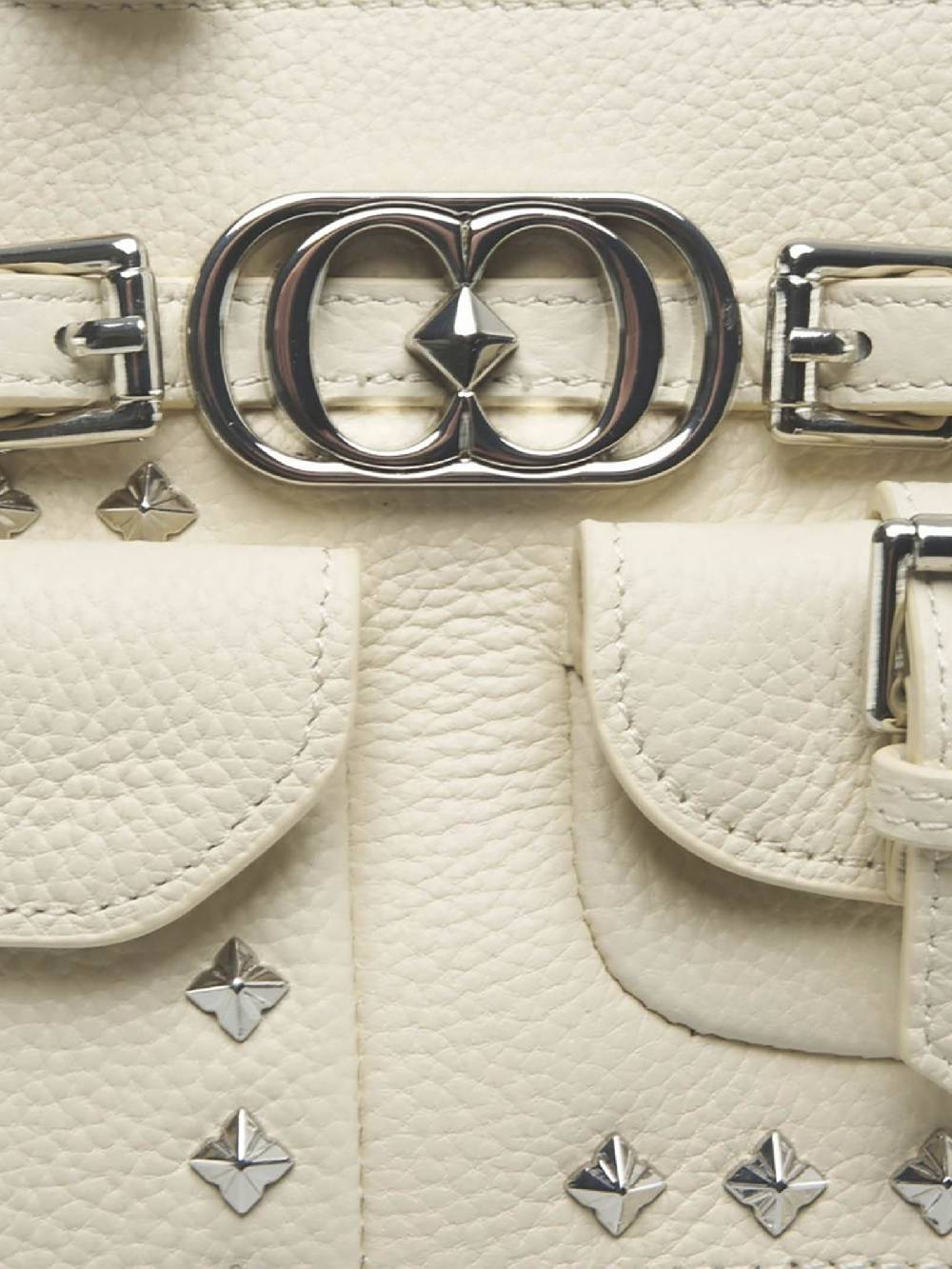 LA CARRIE Borsa A Spalla Rock Pocket M Donna In Pelle Avorio