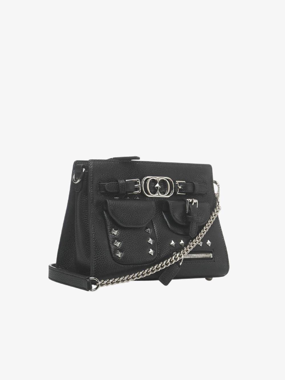LA CARRIE Borsa A Spalla Rock Pocket M Donna In Pelle Nero