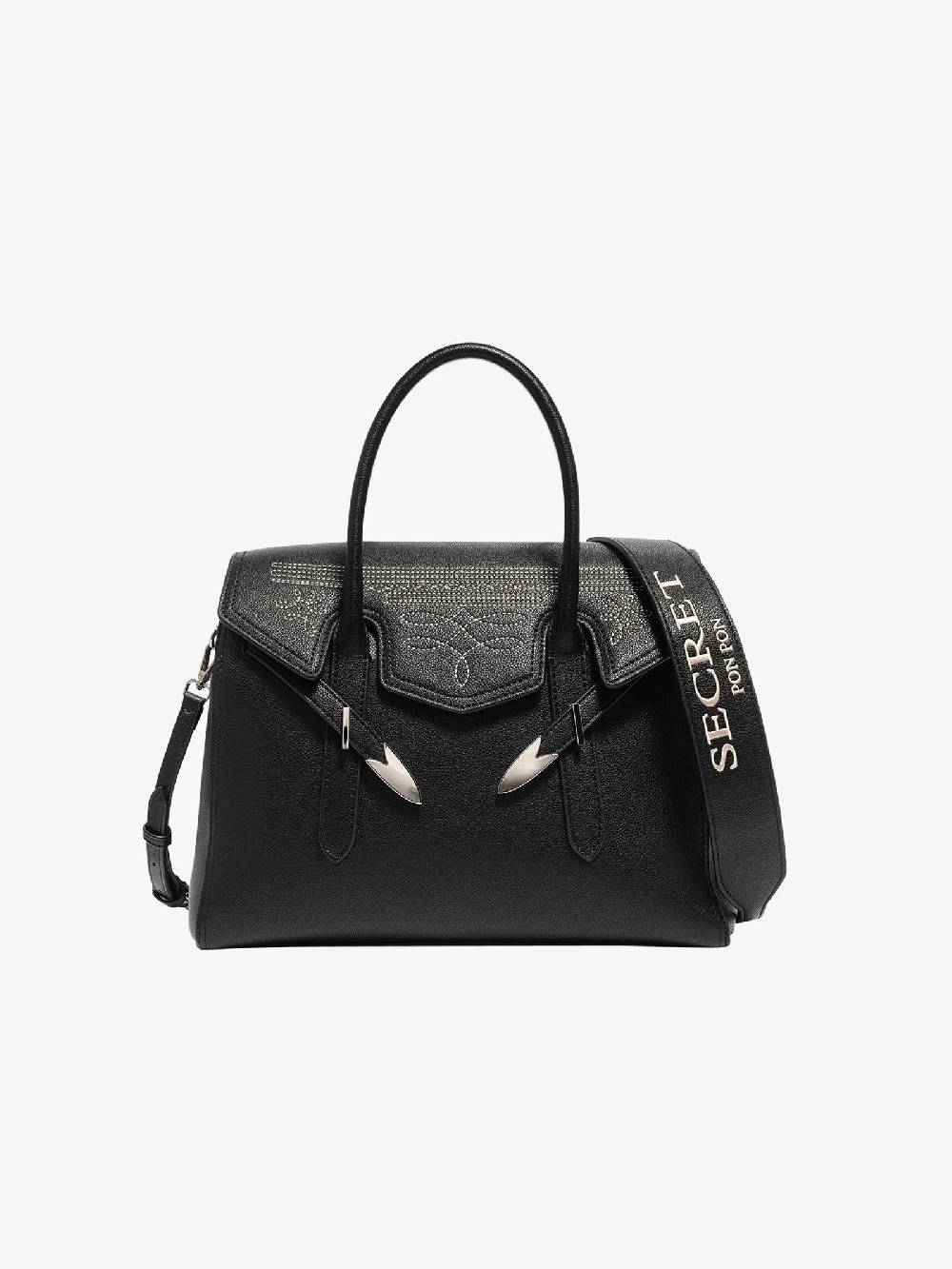 SECRET PON PON Borsa a spalla YALIS RODEO MEDIUM donna nero