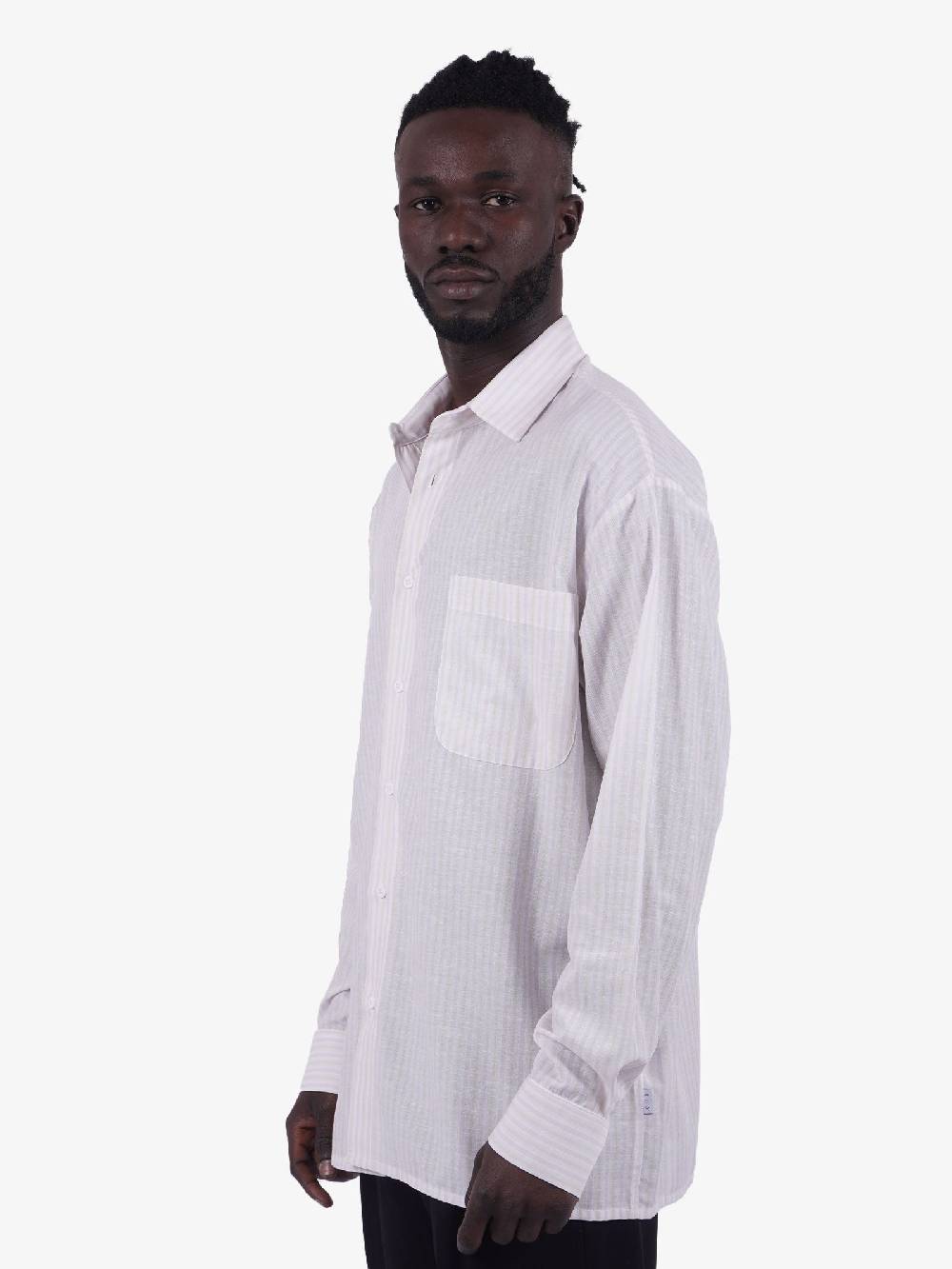 C93 Camicia A Righe Uomo Rosa Chiaro