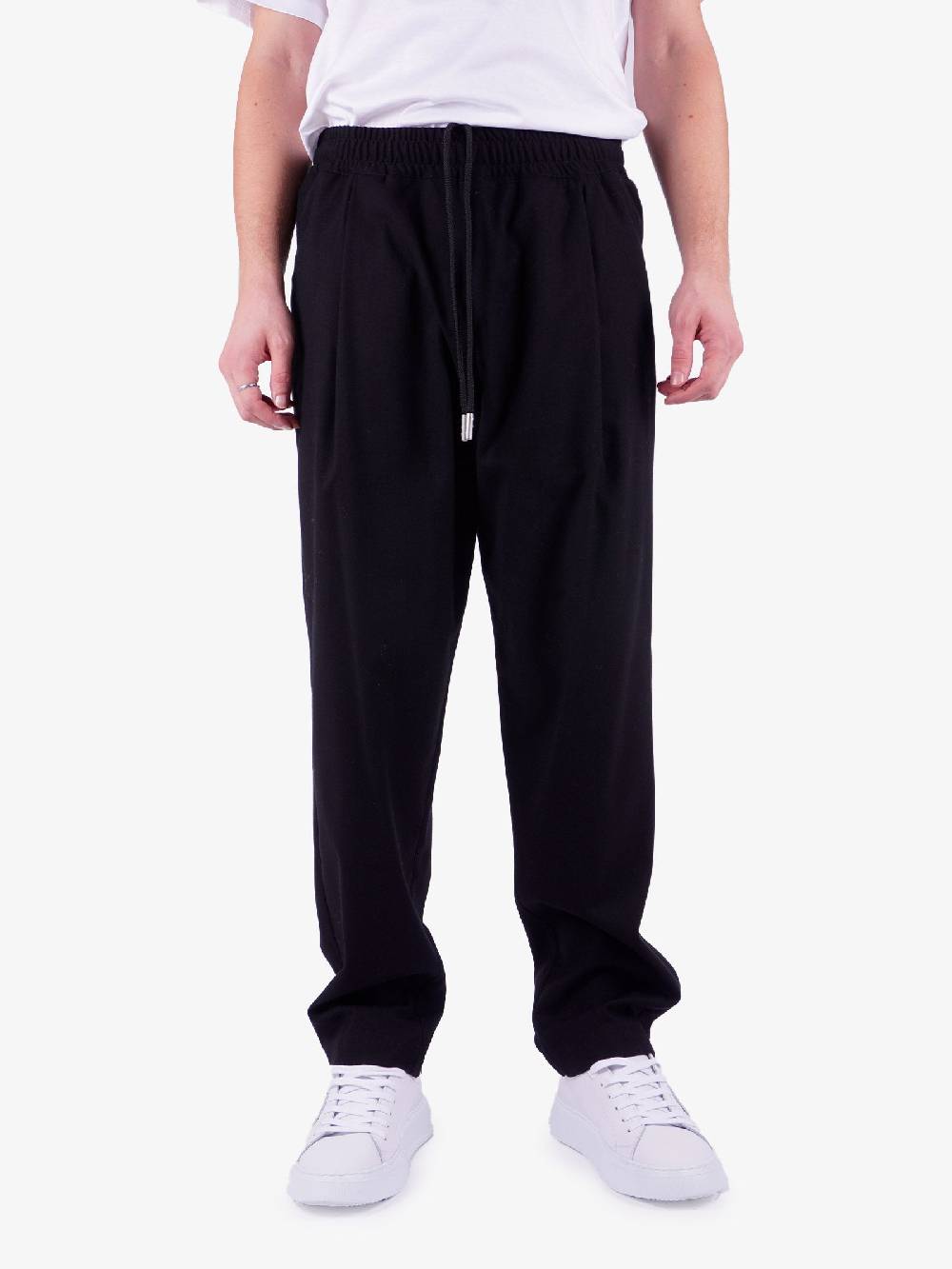 C93 Pantalone In Misto Viscosa Uomo Nero