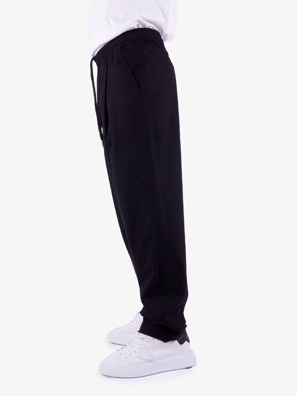 C93 Pantalone In Misto Viscosa Uomo Nero