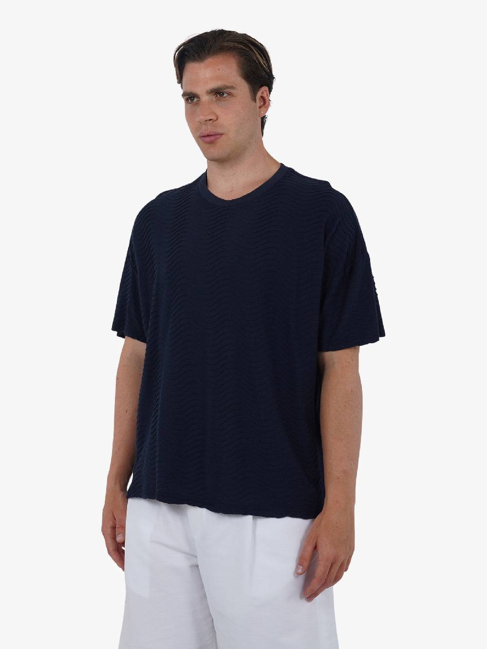 C93 T-shirt Effetto Onda 6067C483 Uomo Cotone Nero