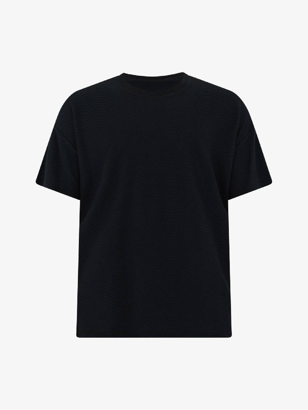 C93 T-shirt Effetto Onda 6067C483 Uomo Cotone Nero