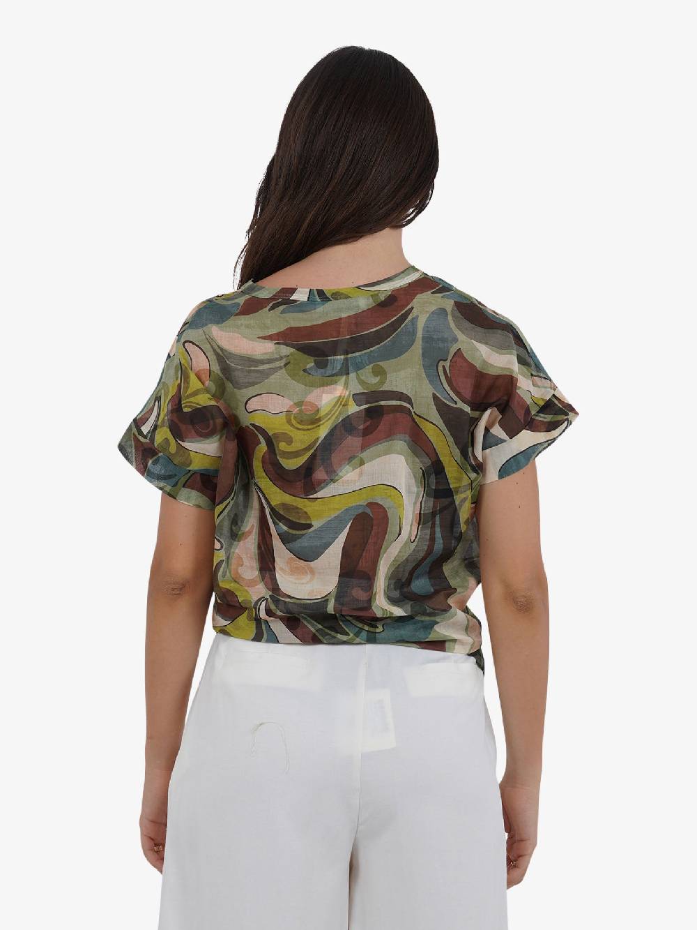 HAVE ONE Camicia A Stampa CFL-L162 Donna Cotone Verde