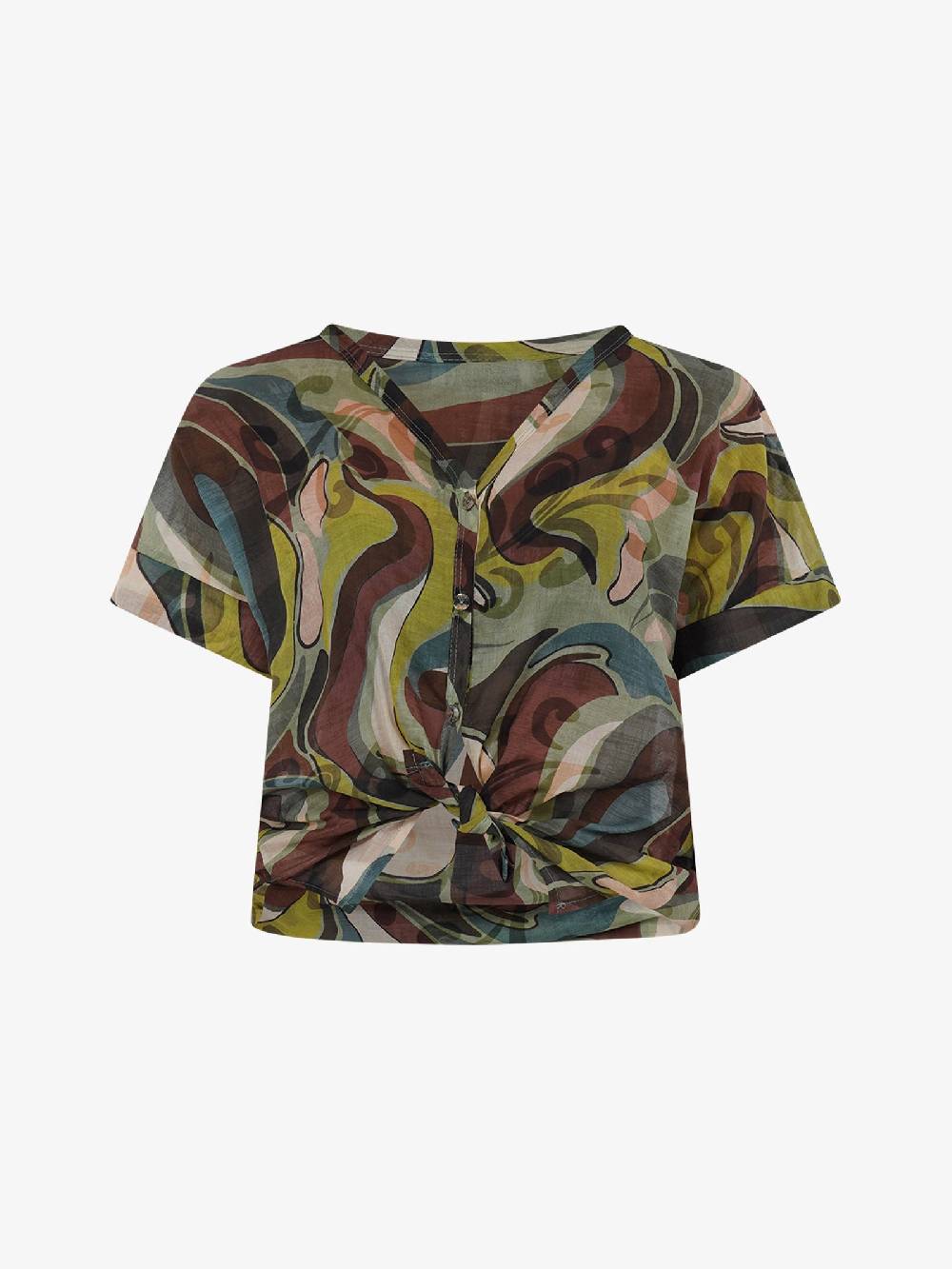 HAVE ONE Camicia A Stampa CFL-L162 Donna Cotone Verde