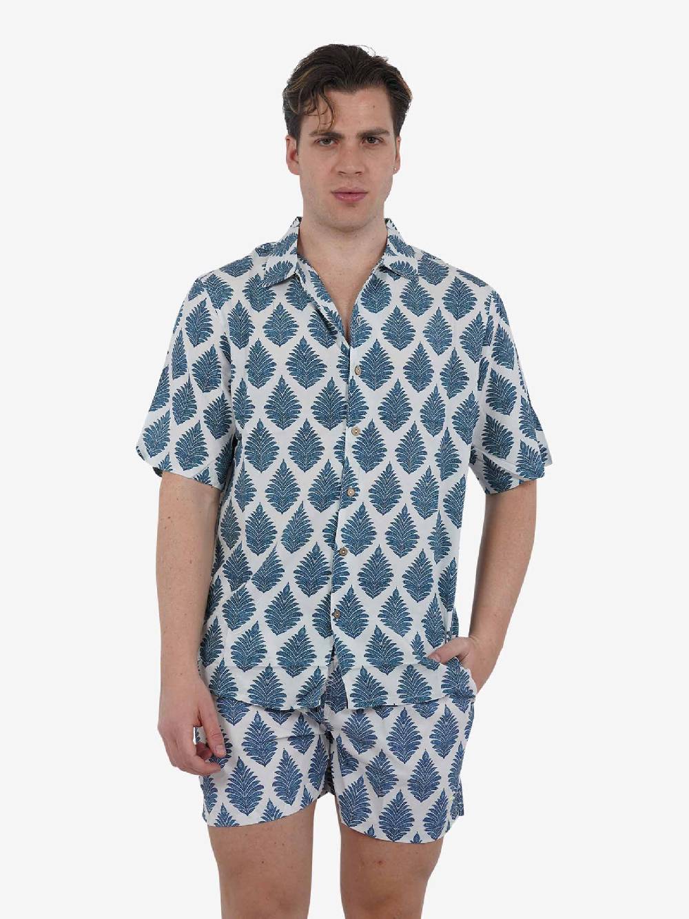 TOOCO Camicia Bowling A Maniche Corte BWL AGAVE Uomo Bianco