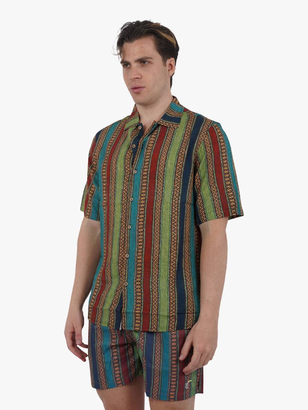 TOOCO Camicia Bowling A Maniche Corte BWL BAYRON Uomo Verde