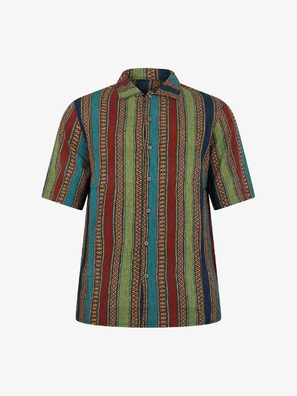 TOOCO Camicia Bowling A Maniche Corte BWL BAYRON Uomo Verde