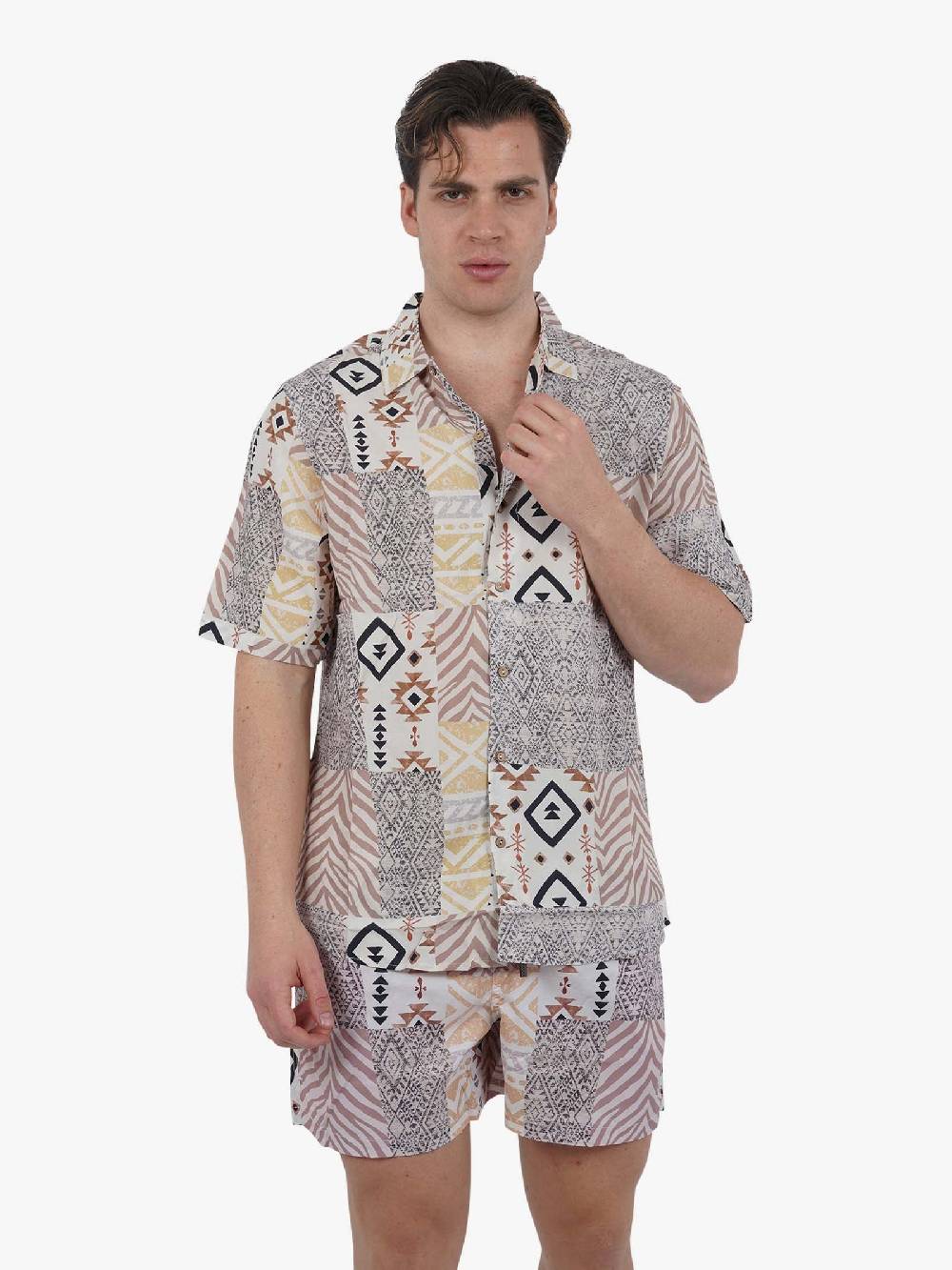 TOOCO Camicia Bowling A Maniche Corte BWL JOELLE Uomo Panna