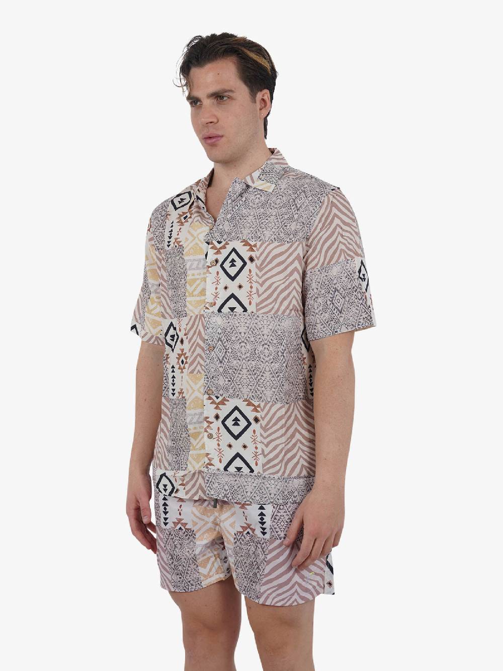 TOOCO Camicia Bowling A Maniche Corte BWL JOELLE Uomo Panna