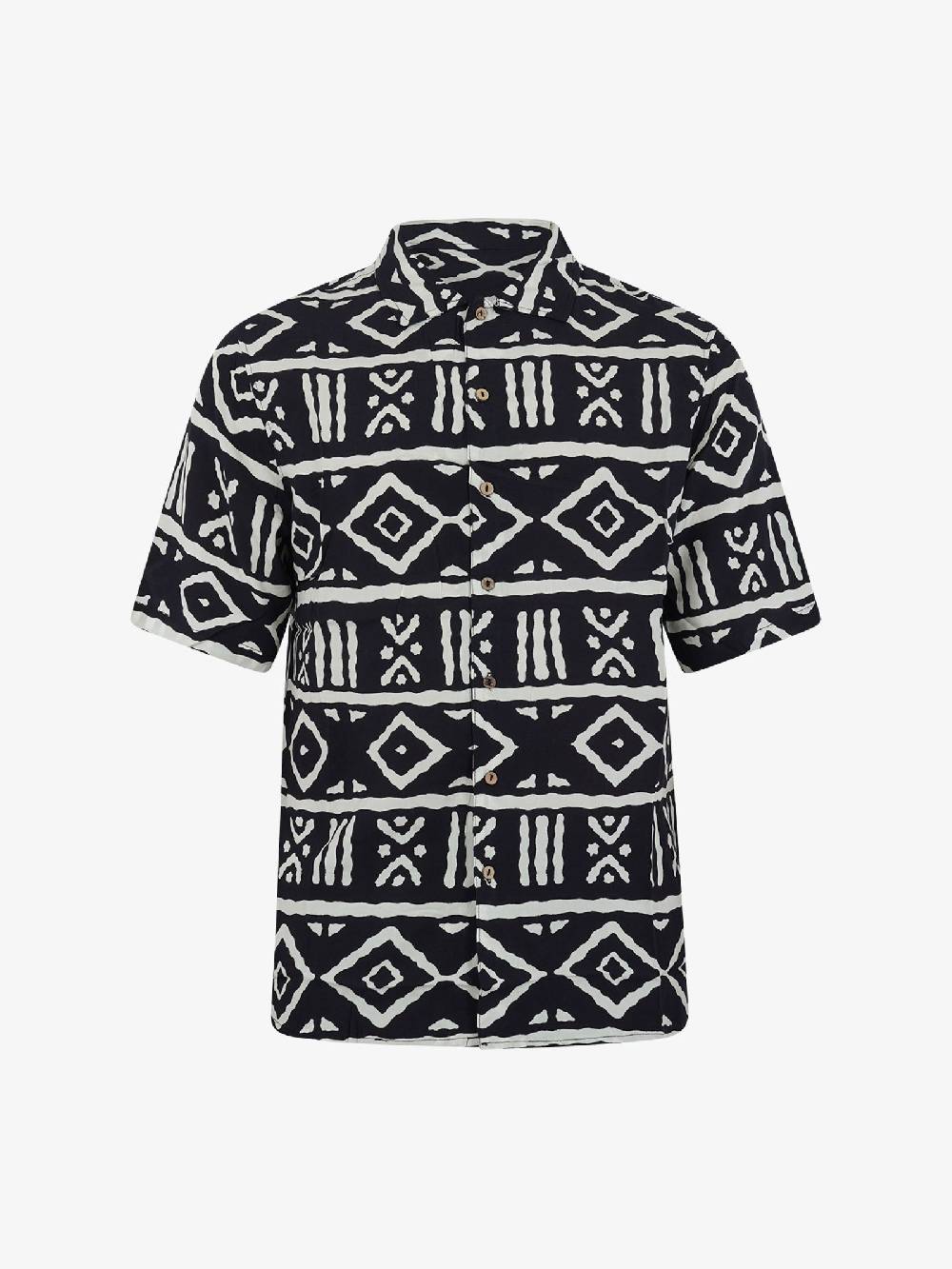 TOOCO Camicia bowling a maniche corte BWL MAURITA uomo nero