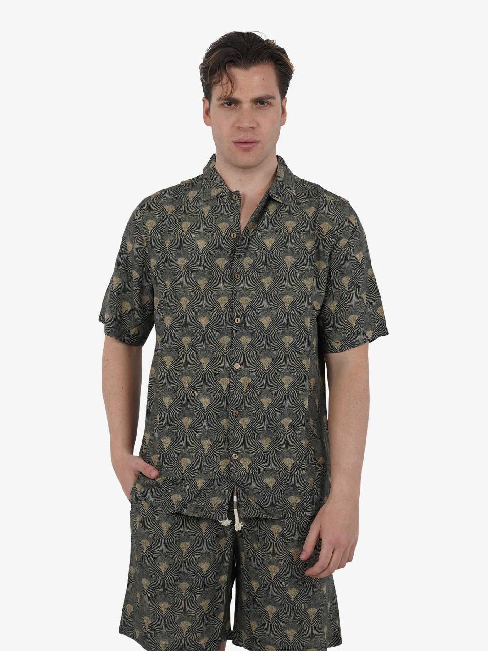 TOOCO Camicia Bowling A Maniche Corte BWL MUSY Uomo Beige