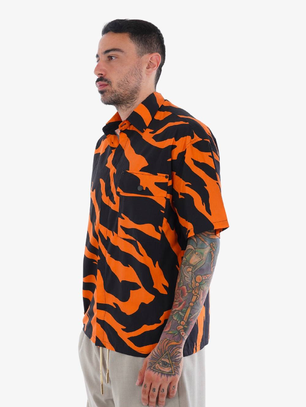 WHITE OVER Camicia Bowling Rockway Uomo Stampa Multicolore