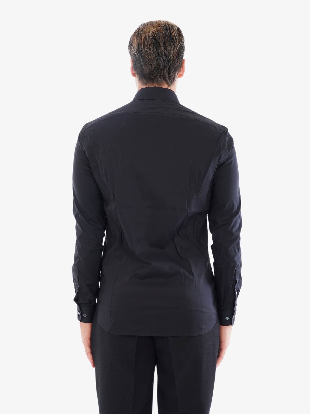 GAZZARRINI Camicia CE130G Uomo In Misto Cotone Nero