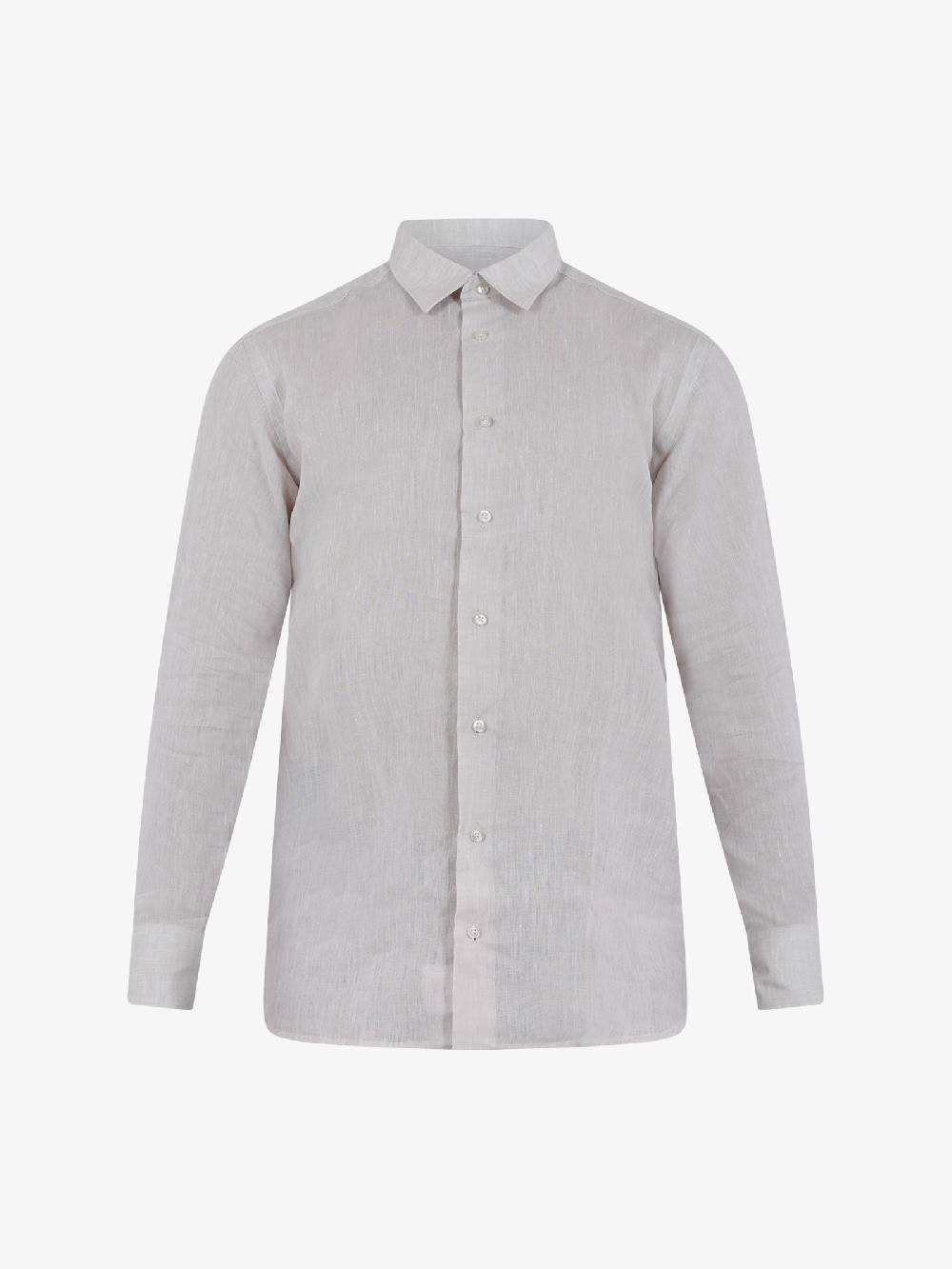 CAPRI VICE Camicia Classica Monocolore CPVS24CM01 Uomo Lino Beige