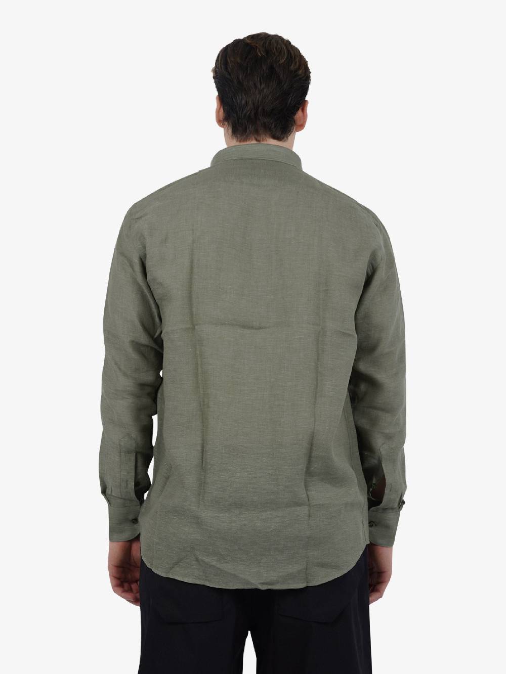 CAPRI VICE Camicia Classica Monocolore CPVS24CM01 Uomo Lino Verde