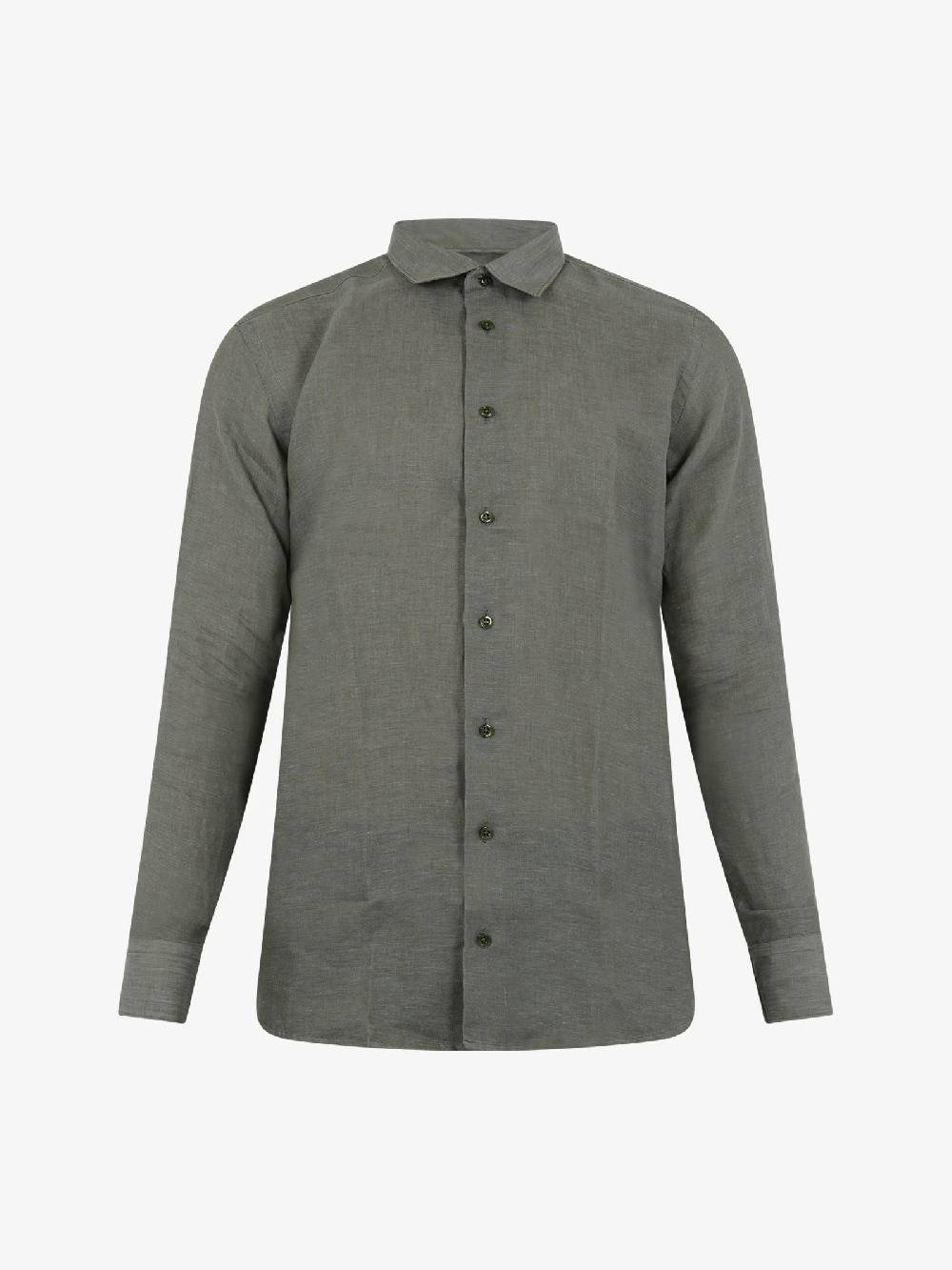 CAPRI VICE Camicia Classica Monocolore CPVS24CM01 Uomo Lino Verde