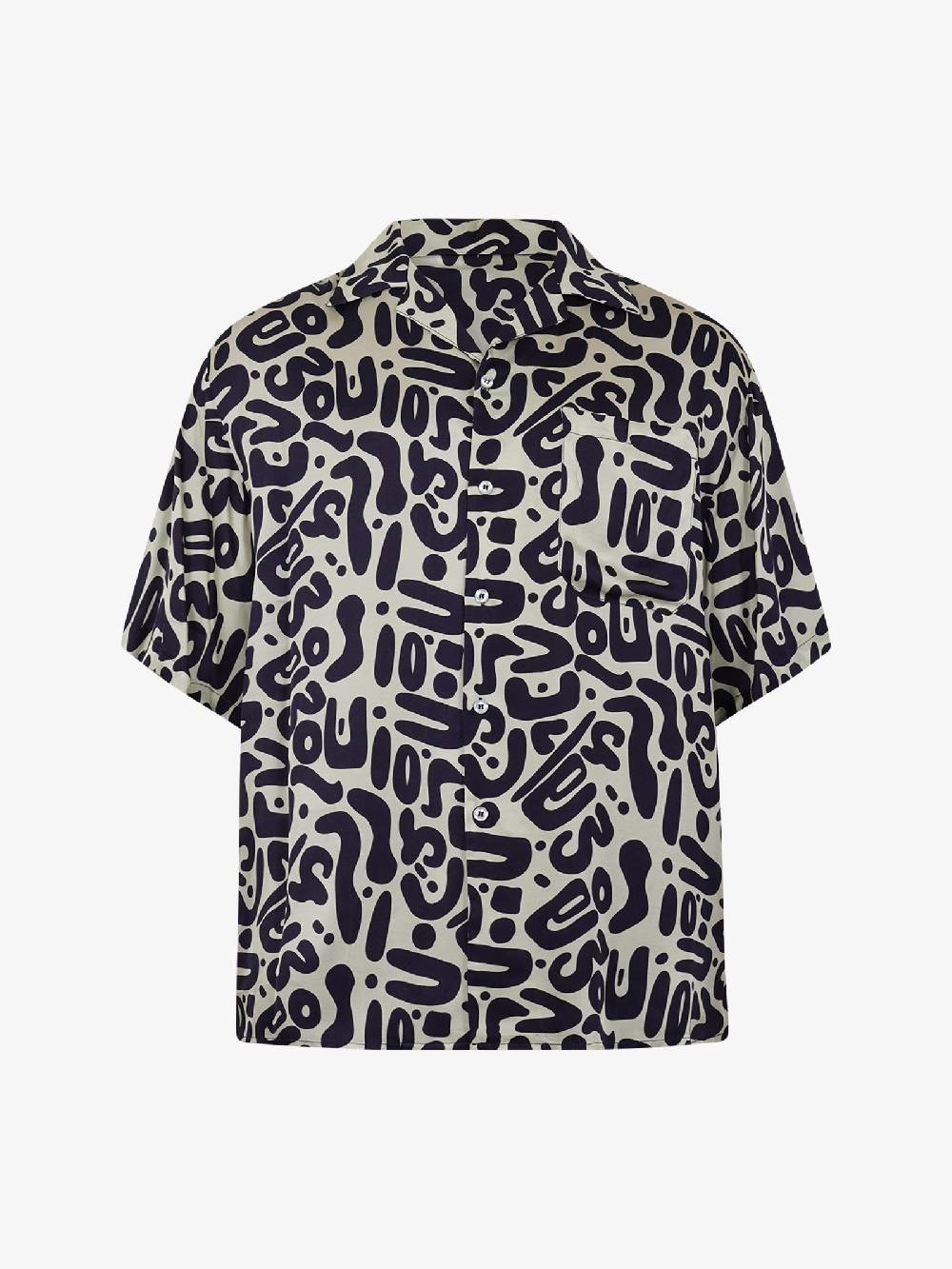 C93 Camicia Con Stampa C93-8116C491 Uomo Viscosa Blu