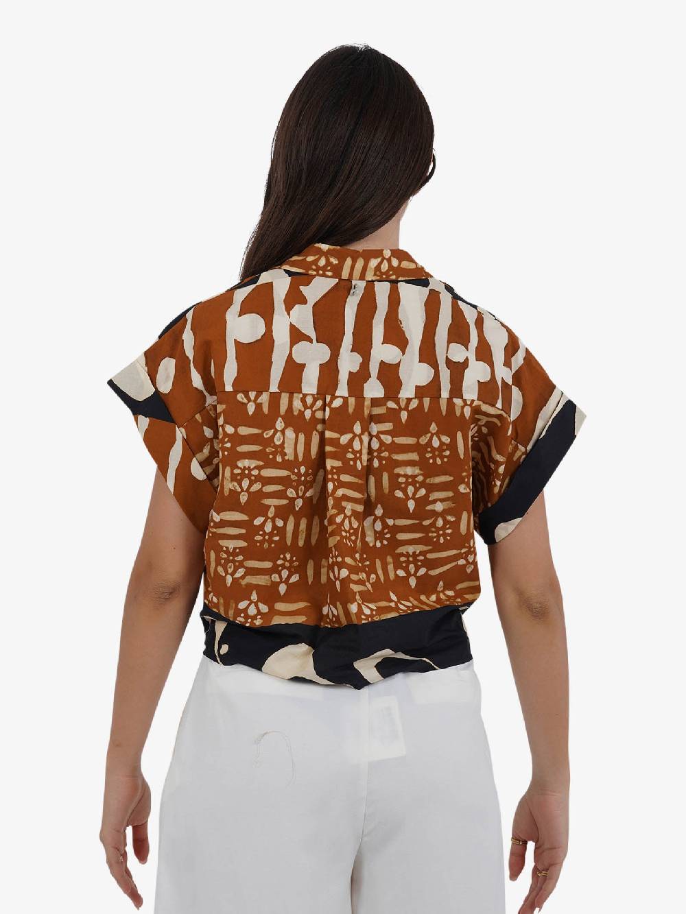 DIXIE Camicia Fantasia Geometrica CEGOUXV Donna Cotone Marrone