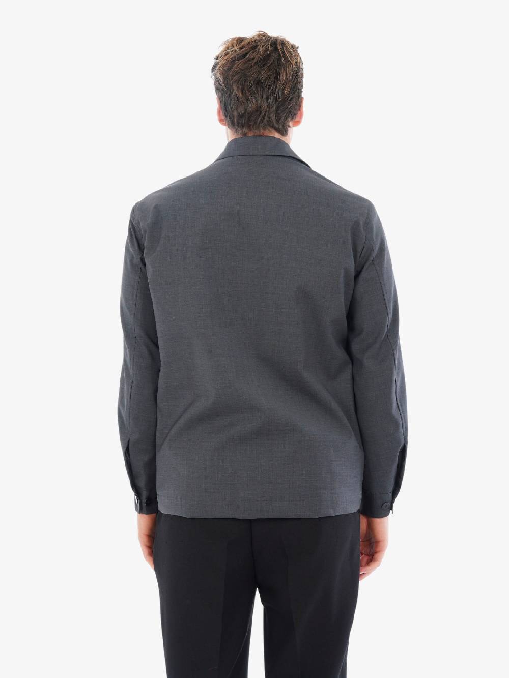 GAZZARRINI Camicia GBI117GR Uomo In Misto Lana Antracite