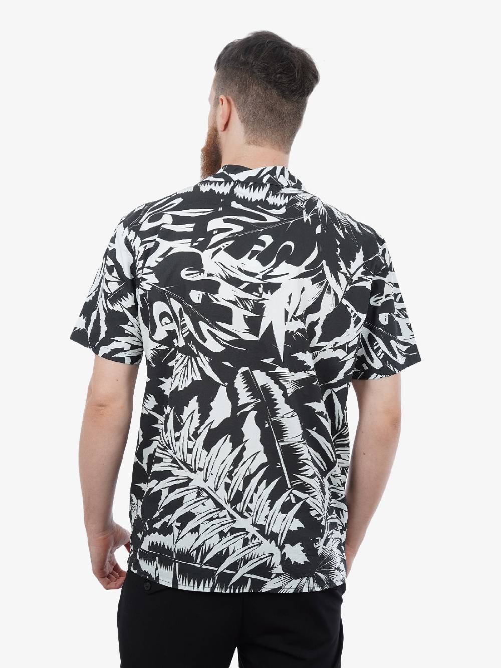 WHITE OVER Camicia Howard Uomo Con Stampa Bianco/nera