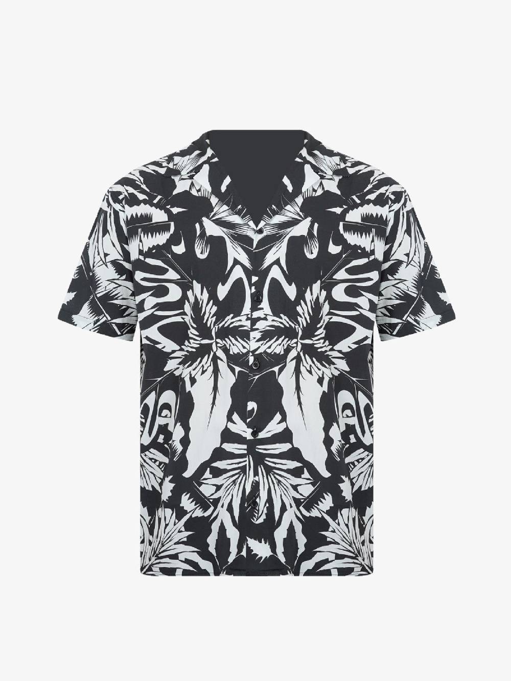 WHITE OVER Camicia Howard Uomo Con Stampa Bianco/nera