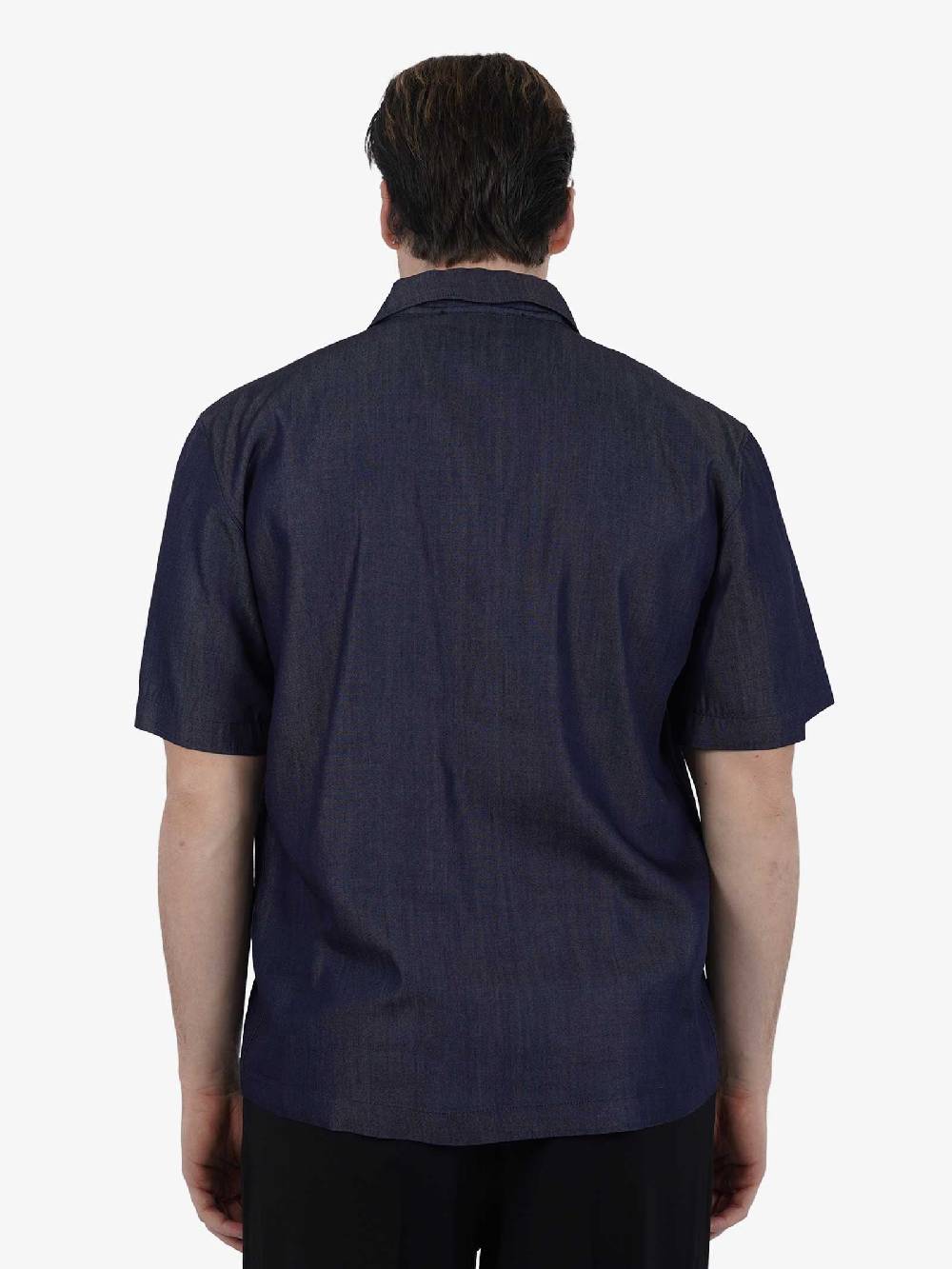 I'M BRIAN Camicia Mezza Manica Con Tasconi CA2884 Uomo Viscosa Blu