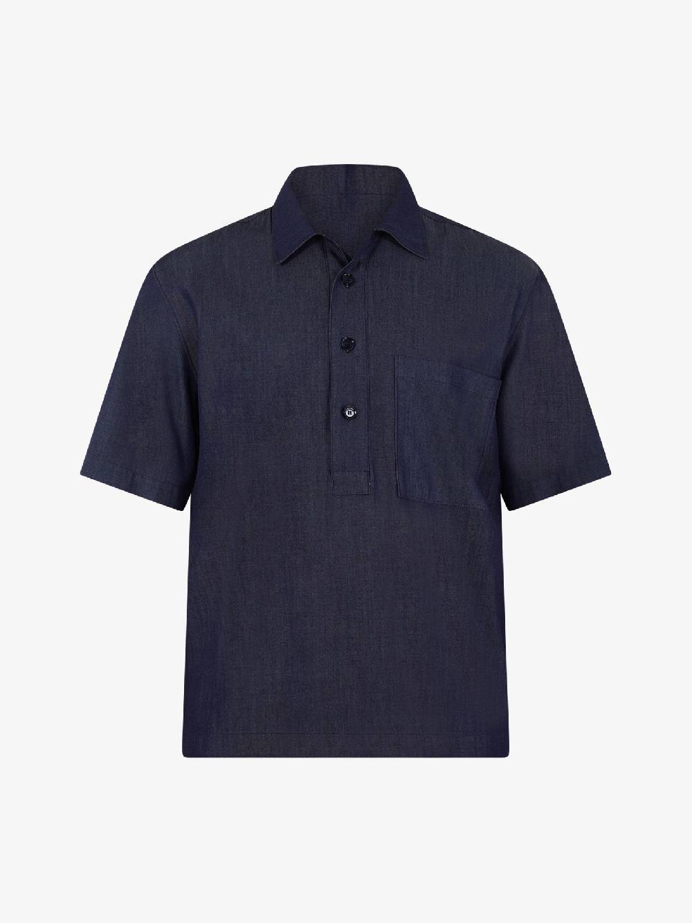 I'M BRIAN Camicia Mezza Manica Con Tasconi CA2884 Uomo Viscosa Blu