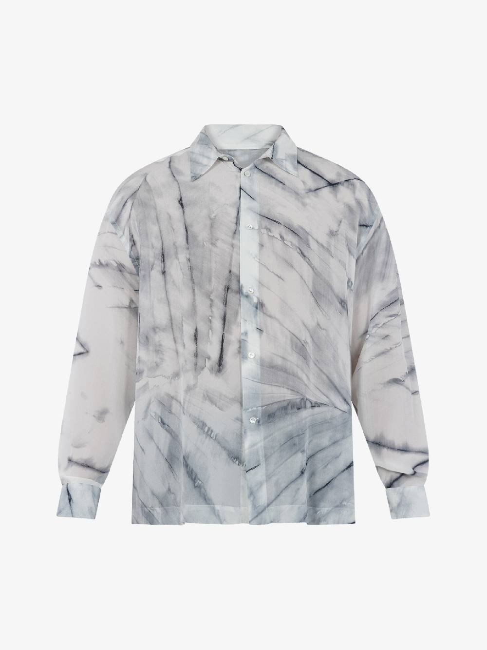 GRIFONI Camicia Over Con Fantasia GR120057/19 Uomo Seta Grigio