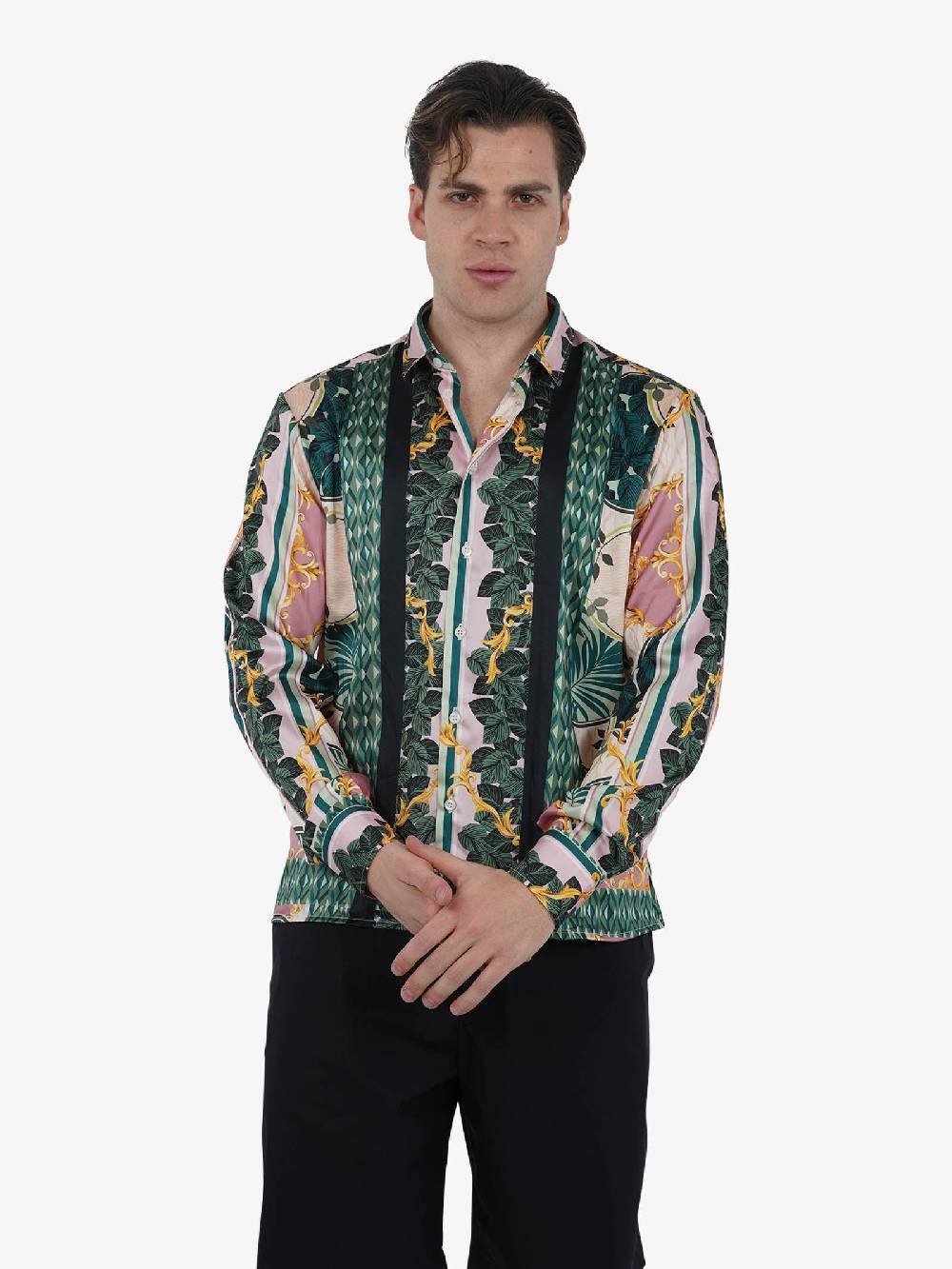 BASTONCINO Camicia simo m/l collo dx B2739 uomo multicolor