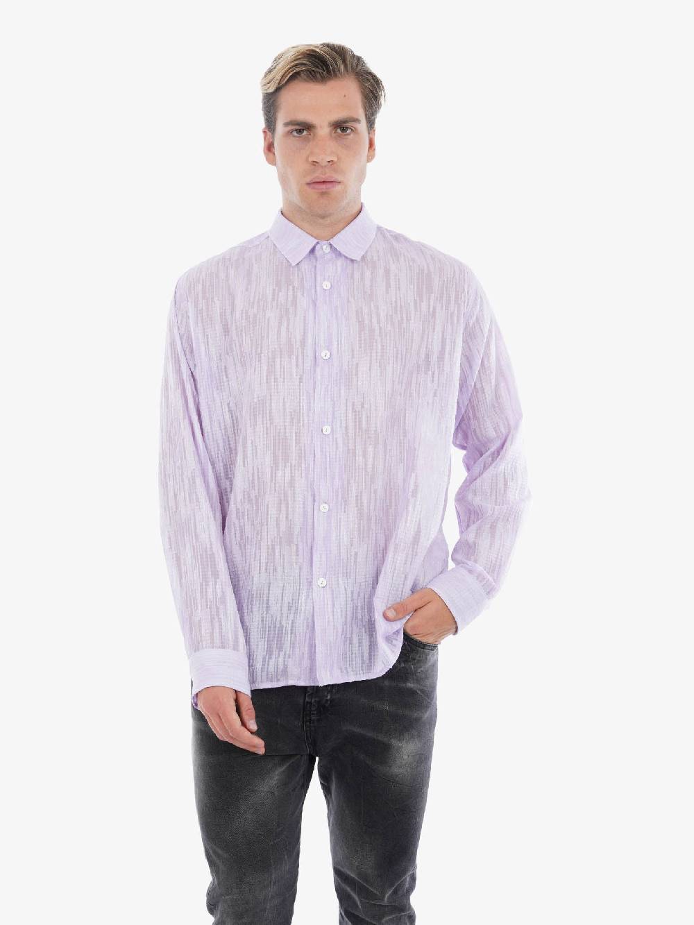 SILTED Camicia Spark Uomo In Misto Viscosa Orchidea