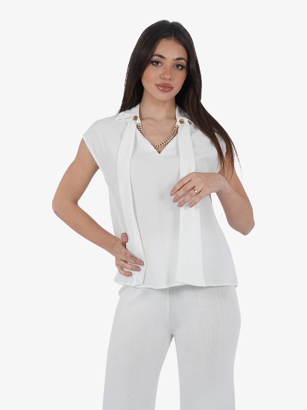 TRASH AND LUXURY Camicia TL-02SS240430 donna viscosa panna