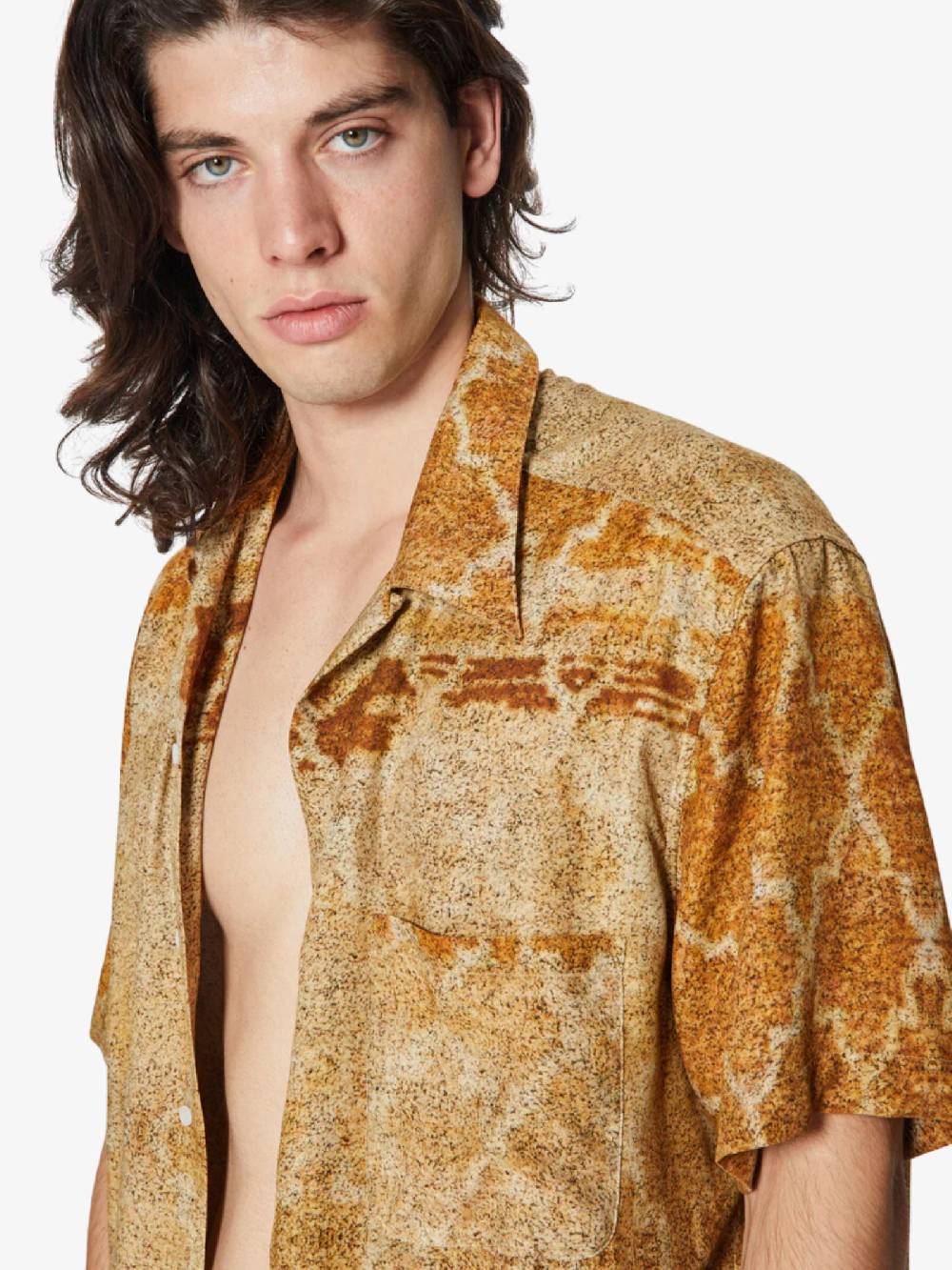 DANILO PAURA Camicia Uomo Beige In Viscosa Jeremy Bowling Shirt