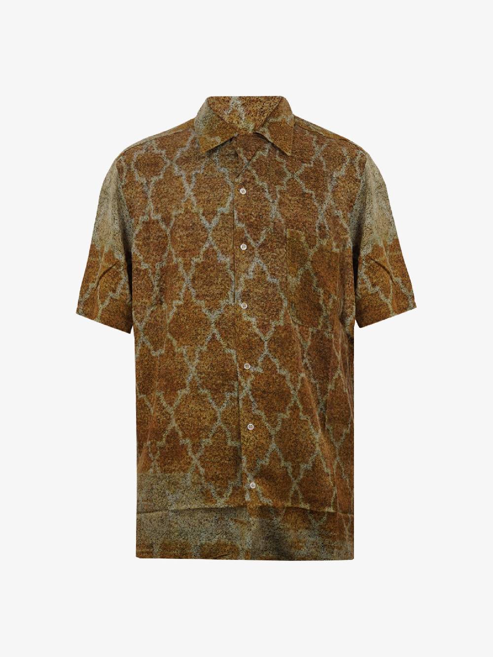 DANILO PAURA Camicia Uomo Beige in Viscosa Jeremy Bowling Shirt