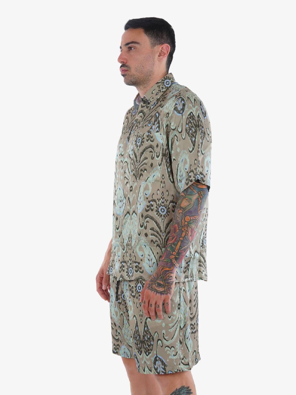 LOW BRAND Camicia Uomo In Viscosa Multicolore Verde S126