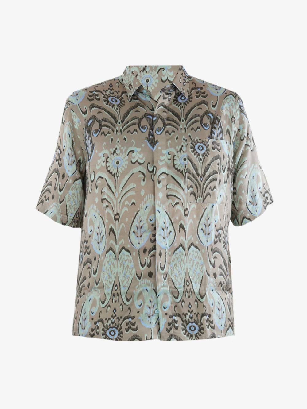 LOW BRAND Camicia uomo in viscosa multicolore verde S126