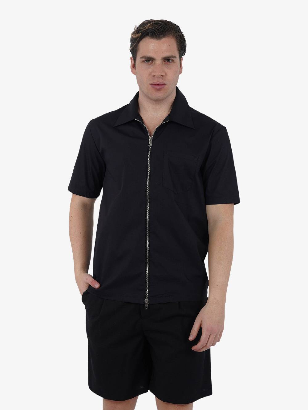 LOW BRAND Camicia Zip S143 Fly L1CSS246549 Uomo Cotone Nero