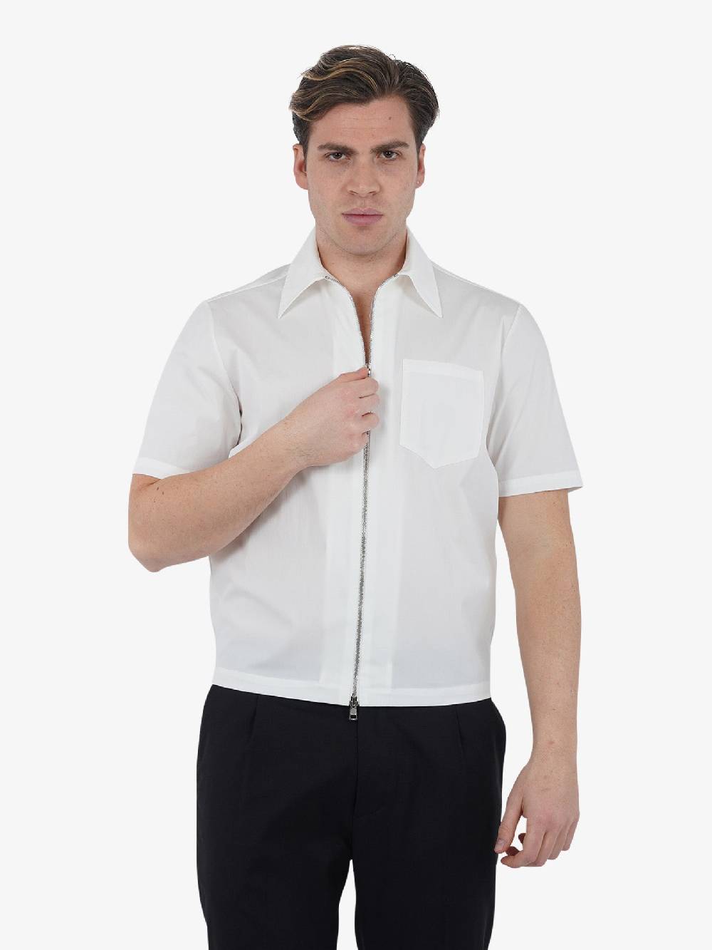 LOW BRAND Camicia ZIP S143 L1CSS246549 uomo cotone bianco